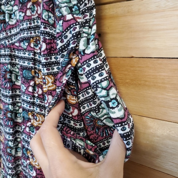 American Eagle Floral Print Beaded Sequence Romper - Picture 6 of 10